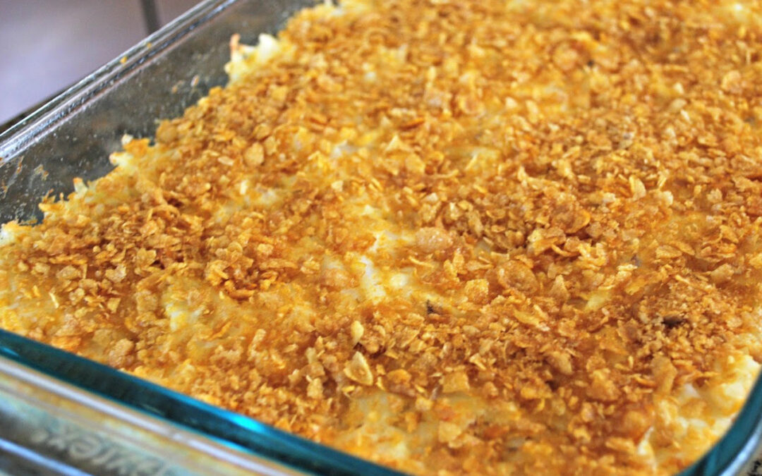 Cheesy Hash Browns with Corn Flakes