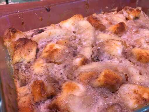 Angel Fruited Bread Pudding