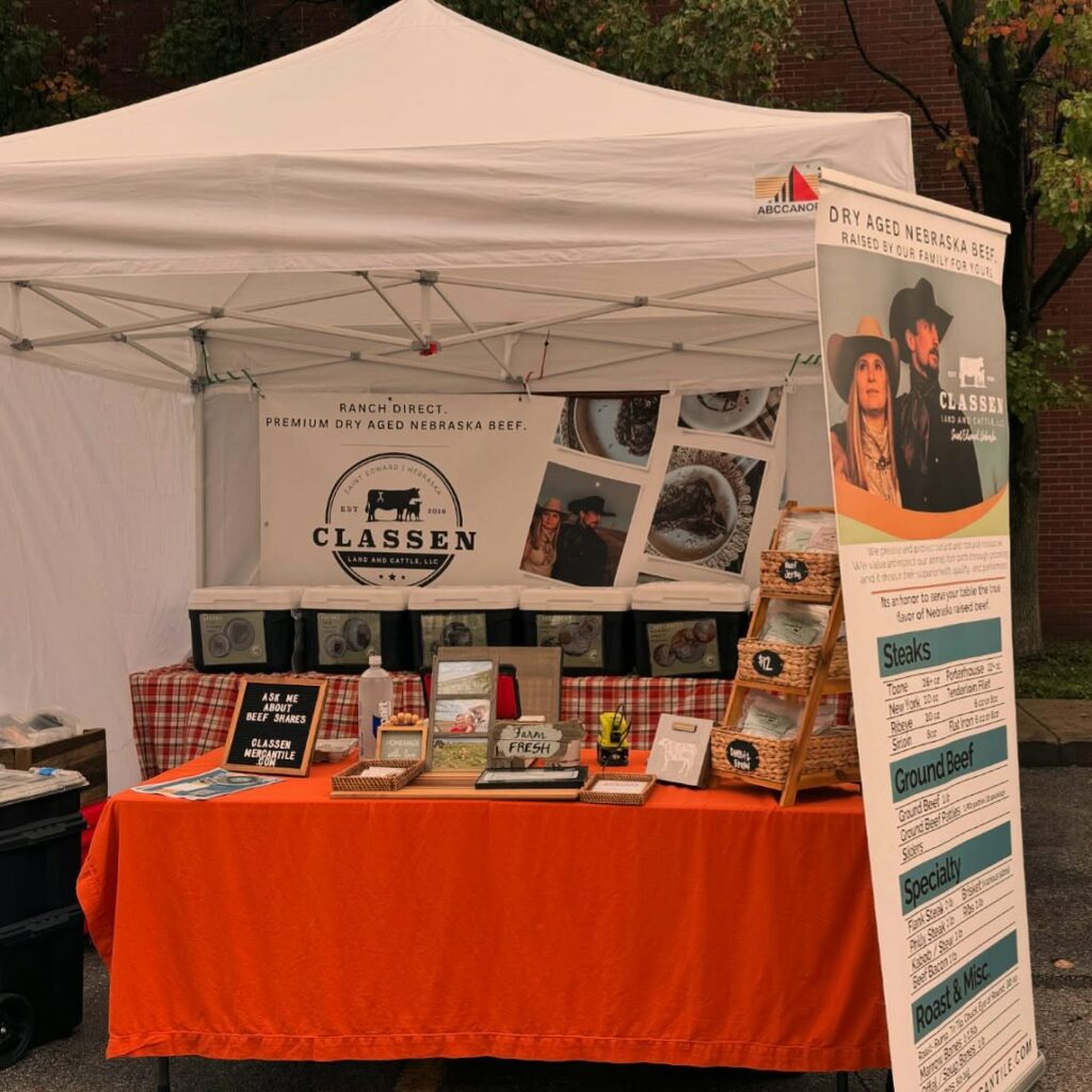 A farmers market stand